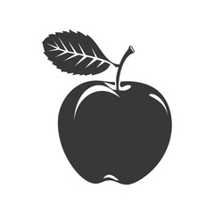 Silhouette Apple Fruit black color only