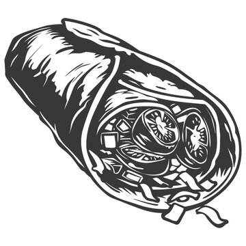 recommend clip art: Silhouette Burrito food black color only