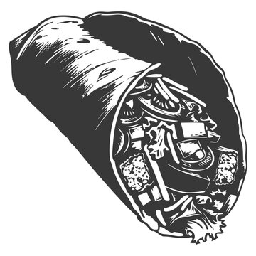 recommend clip art: Silhouette Burrito food black color only