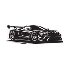 Vector Supercar Silhouette Collection for Automotive High-Performance Designs, Supercar illustration.