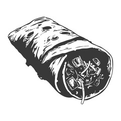 Silhouette Burrito food black color only