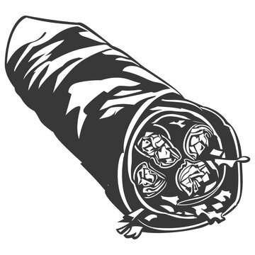 recommend clip art: Silhouette Burrito food black color only
