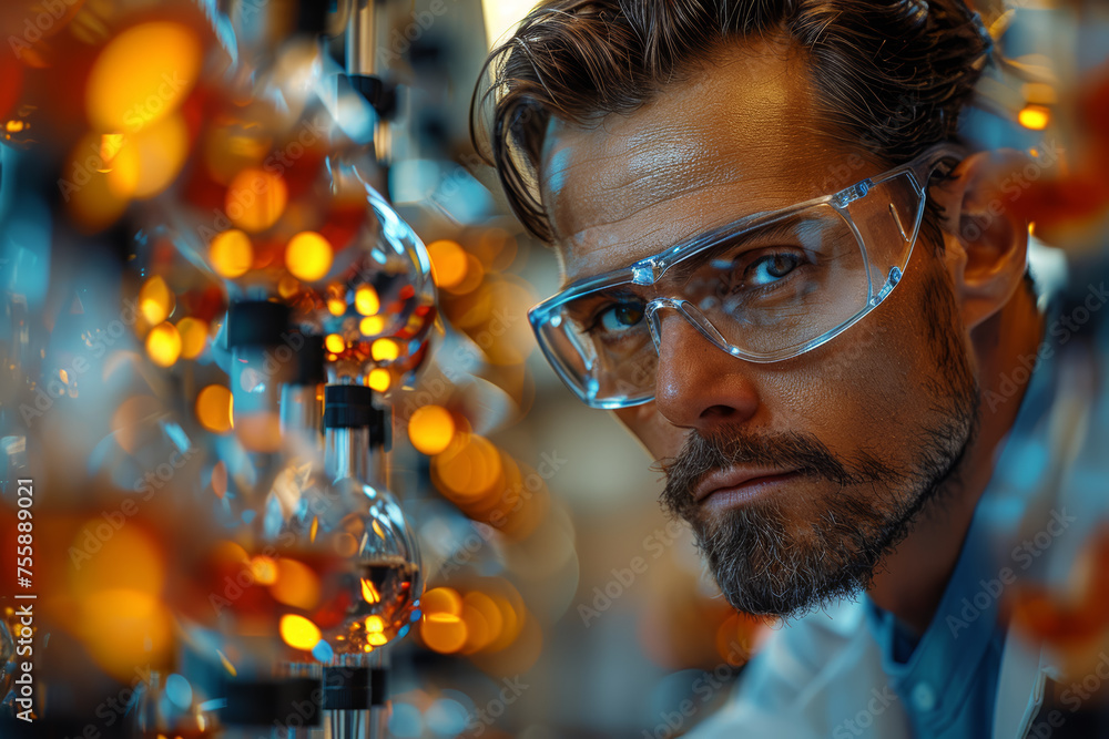Poster a materials scientist studying the properties of nanomaterials, pushing the boundaries of material s