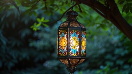 Fototapeta na wymiar A classic Arabic lantern, capturing the essence of traditional Middle Eastern
