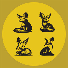 Fototapeta premium Silhouette Vector design of a Fennec Fox