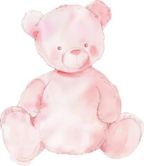 Teddy bear watercolor object isolate illustration vector.	
