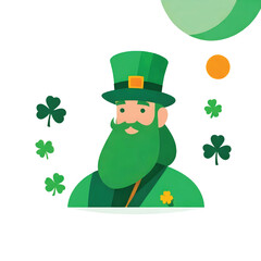 a leprechaun with a beard and hat