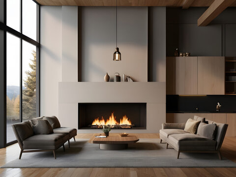 "AI-Generated Elegance: Amazing Illustration of a Modern Living Room on Adobe Stock"
"Contemporary Comfort: AI-Generated Modern Living Room with Fireplace"
"Sophisticated Styling: High-Quality AI Illu