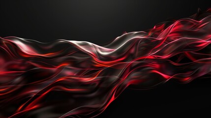 Abstract background with black and red flowing liquid shapes, creating an elegant and dynamic visual effect. Generated by artificial intelligence.