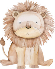 lion cartoon watercolor object isolate illustration vector.   © white could studio