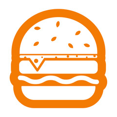 Burger logo design in minimalistic style. Fast food icon. Vector illustration.