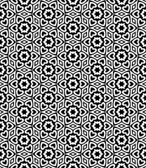 Black and white seamless abstract pattern. Background and backdrop. Grayscale ornamental design.