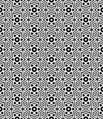 Black and white seamless abstract pattern. Background and backdrop. Grayscale ornamental design.