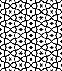 Black and white seamless abstract pattern. Background and backdrop. Grayscale ornamental design.