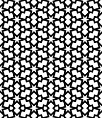 Black and white seamless abstract pattern. Background and backdrop. Grayscale ornamental design.
