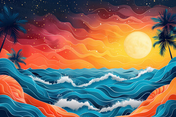 Abstract Illustration of a sea landscape