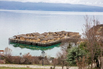 Popular tourist destination - Bay of Bones. Amazing landscape of North Macedonia, Europe. Ohrid lake. - 755895026