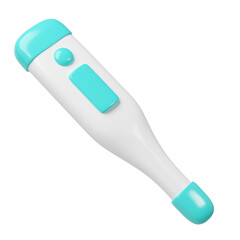 3d medical electronic thermometer icon. Rendering illustration of medicine diagnostic instrument to temperature measurement. Cute cartoon design. Healthcare tool