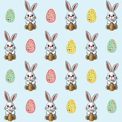 Easter bunny print colorful yellow background 