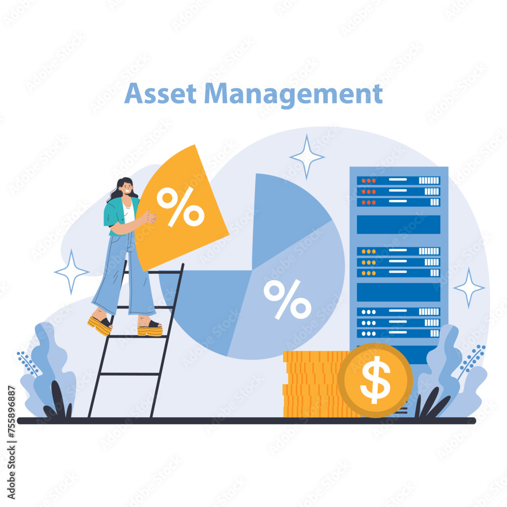 Poster operational processes and technologies concept. flat vector illustration.