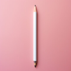 white pencil, pink pastel background сreated with Generative Ai