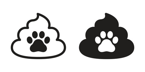 Poo vector dog paw footprint icon toilet puppy logo cartoon character symbol doodle illustration design clip art