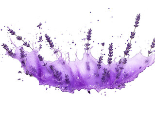 Lavender purple liquid wave splash water isolated on transparent background, transparency image, removed background