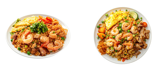set of delicious Indonesian fried rice isolated on a transparent background