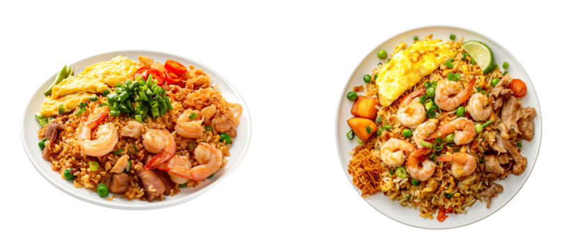 set of delicious Indonesian fried rice isolated on a transparent background