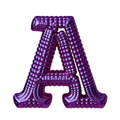 Symbol made of purple spheres. letter a