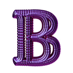 Symbol made of purple spheres. letter b