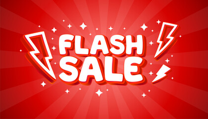 Plakaty  Flash sale event, big sale offer, poster label. Vector illustration