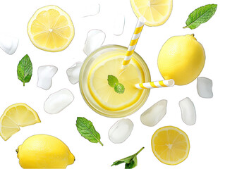 lemon fresh drink with ice