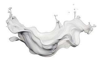 Silver gray liquid wave splash water isolated on transparent background, transparency image, removed background