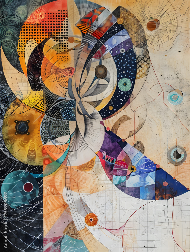 Poster the convergence of disciplines depicted through overlapping shapes