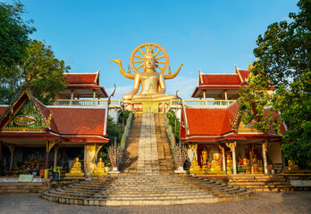 Golden Buddha statue in Wat Phra Yai temple Samui, Thailand