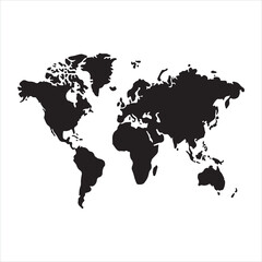 A black silhouette World Map

