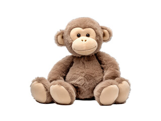 monkey stuffed animal isolated on transparent background, transparency image, removed background