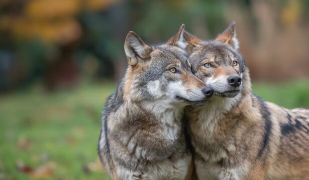 Bound by Nature: The Enduring Bond of Wolf Pair.  Wolves Bonded. 