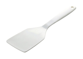 Fototapeta premium White plastic spatula isolated on transparent background.