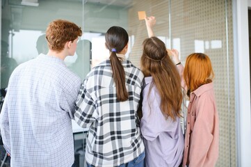 A group of students determines the tasks for the academic year