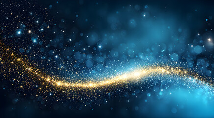 Glitter waves effect background shine. blue, gold