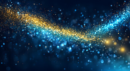 Fototapeta premium blue glitter background with particles