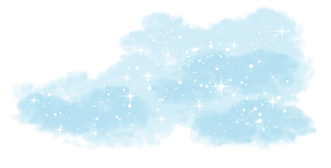 Clouds and stars illustration decorate.	