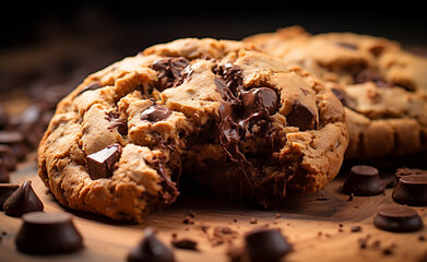 Fototapeta premium half-bake cookie, food still photography, single object, focus, beautiful, tasteful сreated with Generative Ai