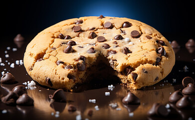 half-bake cookie, food still photography, single object, focus, beautiful, tasteful сreated with Generative Ai