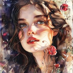 Beautiful Girl Watercolor