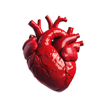 Human Heart Model - Isolated in a Transparent Backdrop (PNG Cutout)
