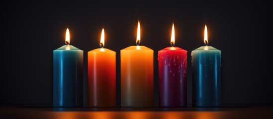 Three candles aligned