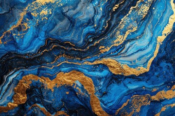 Naklejka premium Abstract blue gold. Sparkle bokeh. Generate Ai